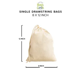 8x12 Inches Single Drawstring Bags