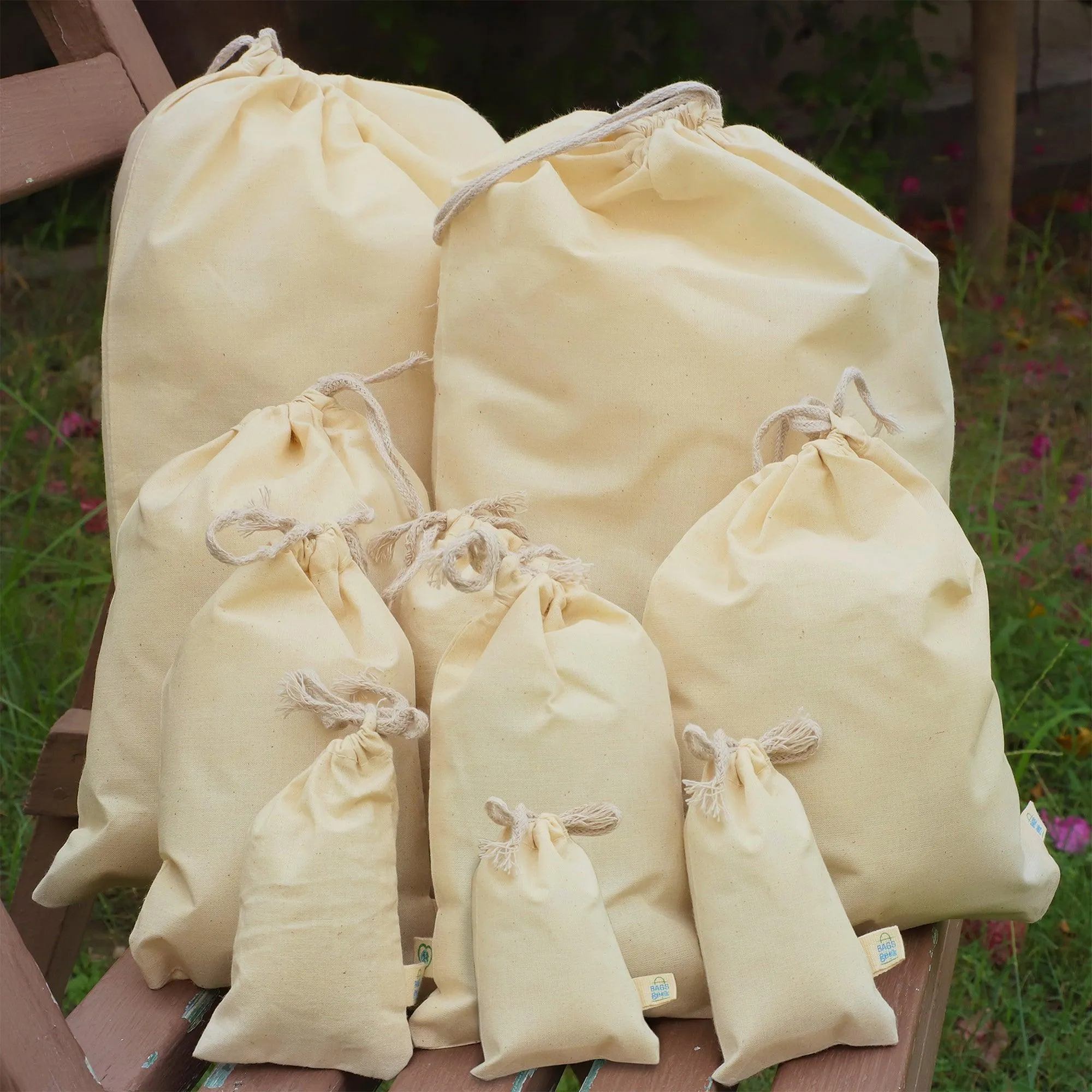 8x12 Inches Single Drawstring Bags