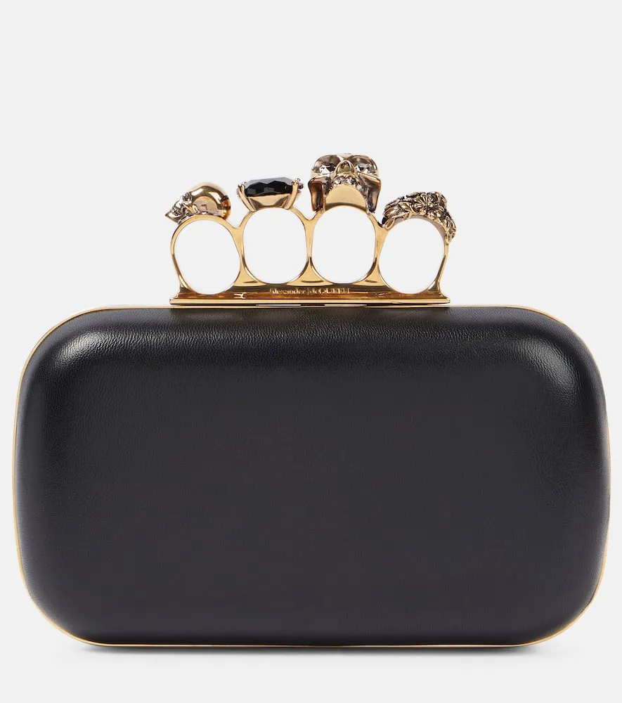 Alexander McQueen Knuckle leather clutch