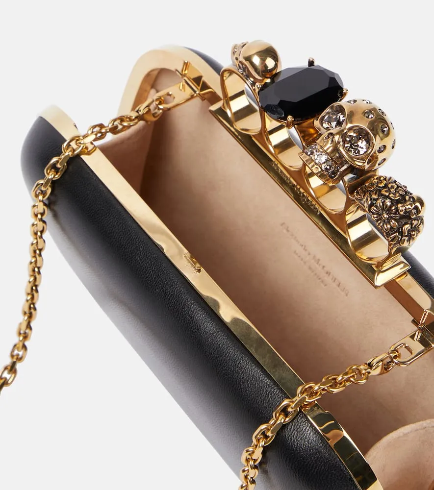 Alexander McQueen Knuckle leather clutch