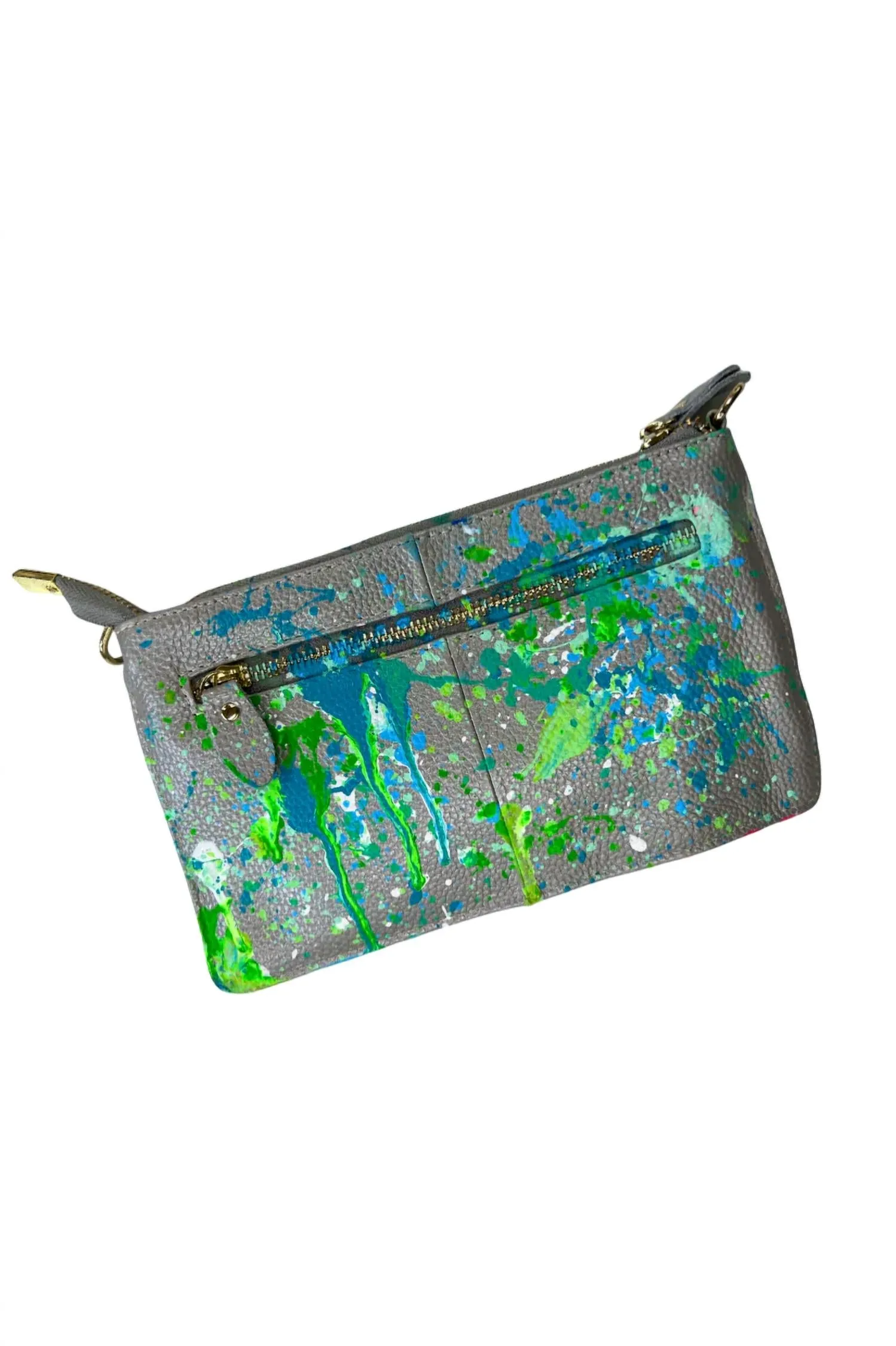 Anca Barbu - Women's Hand Splattered Paint Leather Clutch