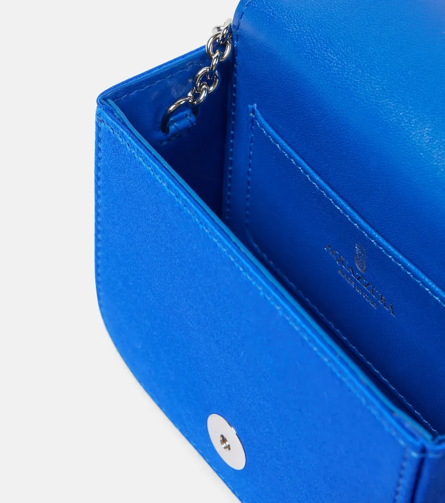 Aquazzura Mini embellished satin shoulder bag