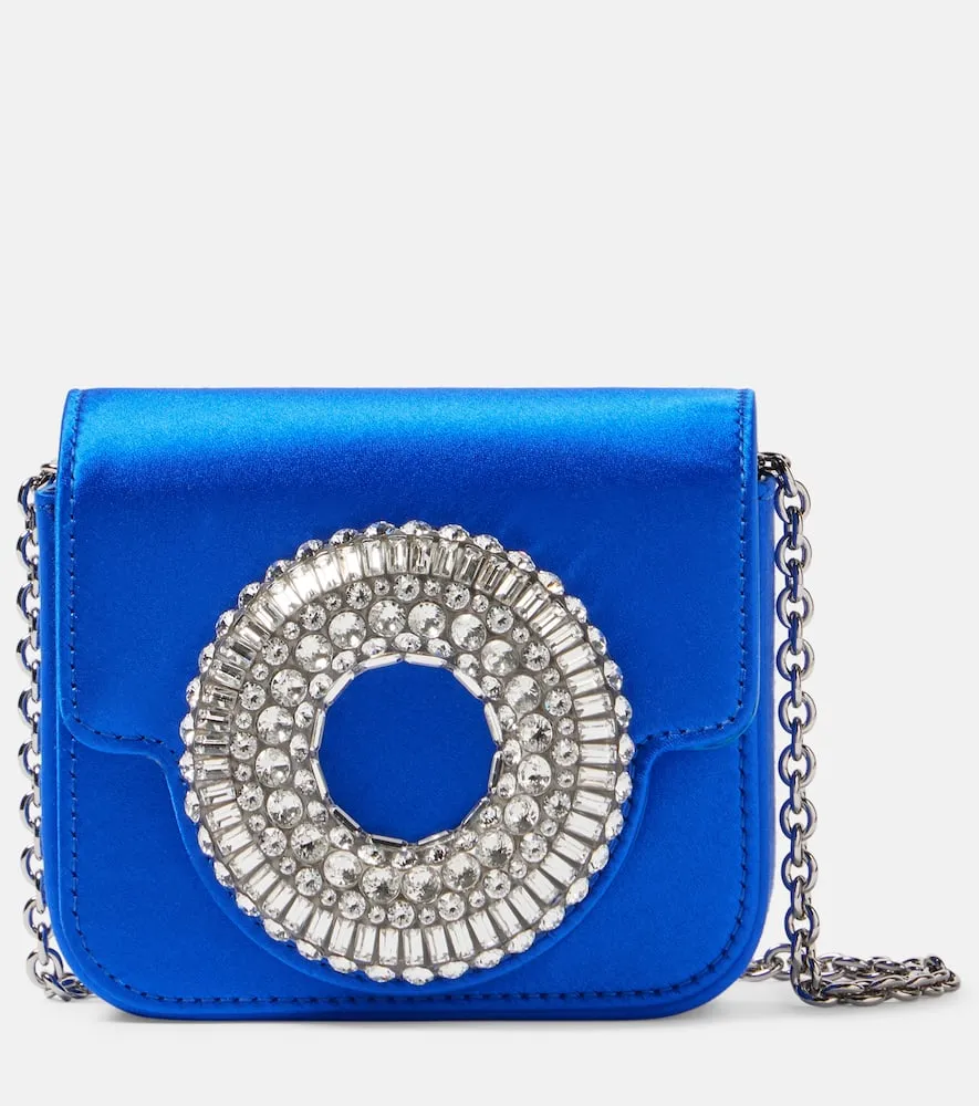 Aquazzura Mini embellished satin shoulder bag