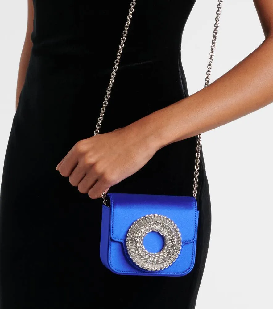 Aquazzura Mini embellished satin shoulder bag