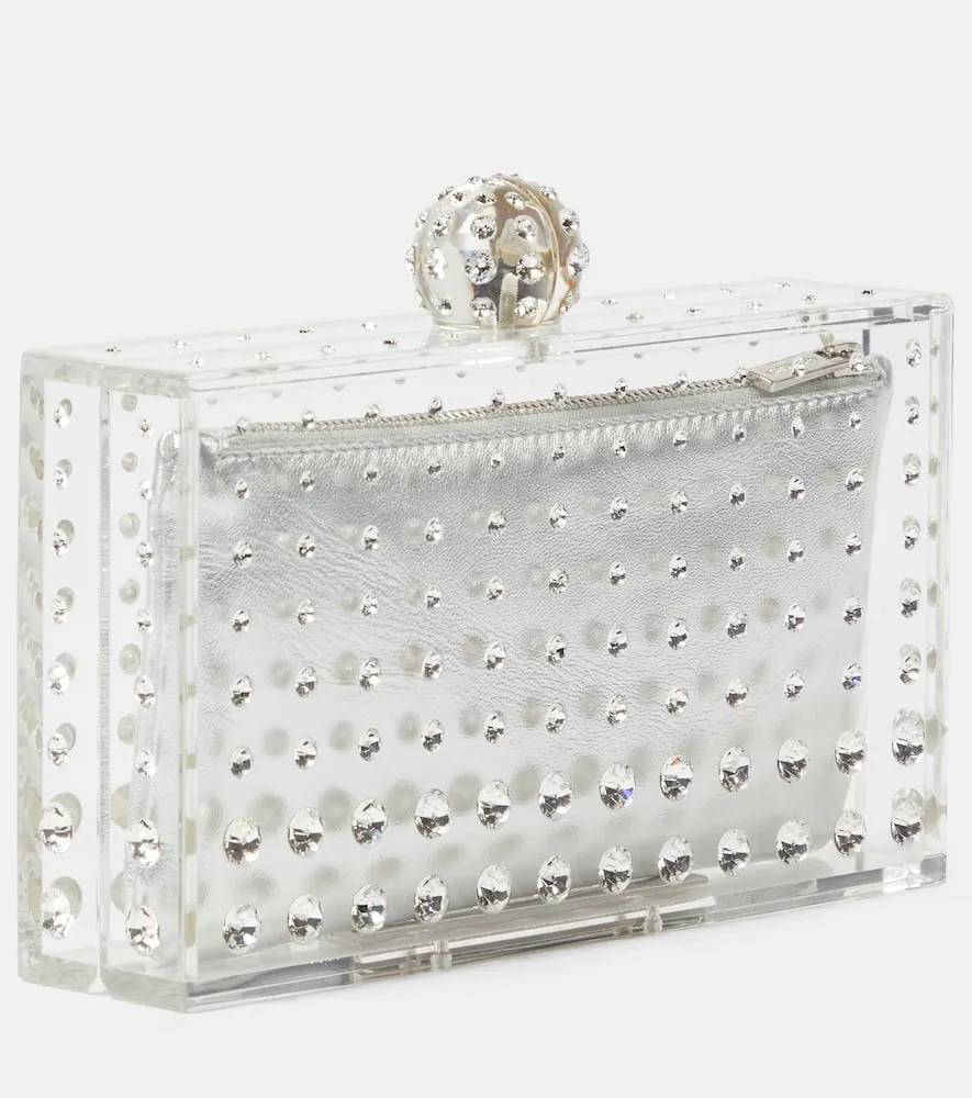 Aquazzura Tequila crystal-embellished clutch