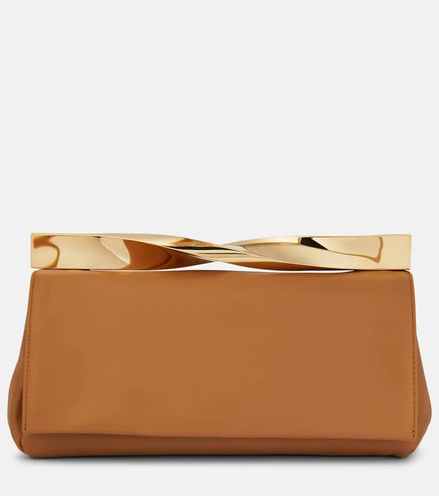 Aquazzura Twist leather clutch