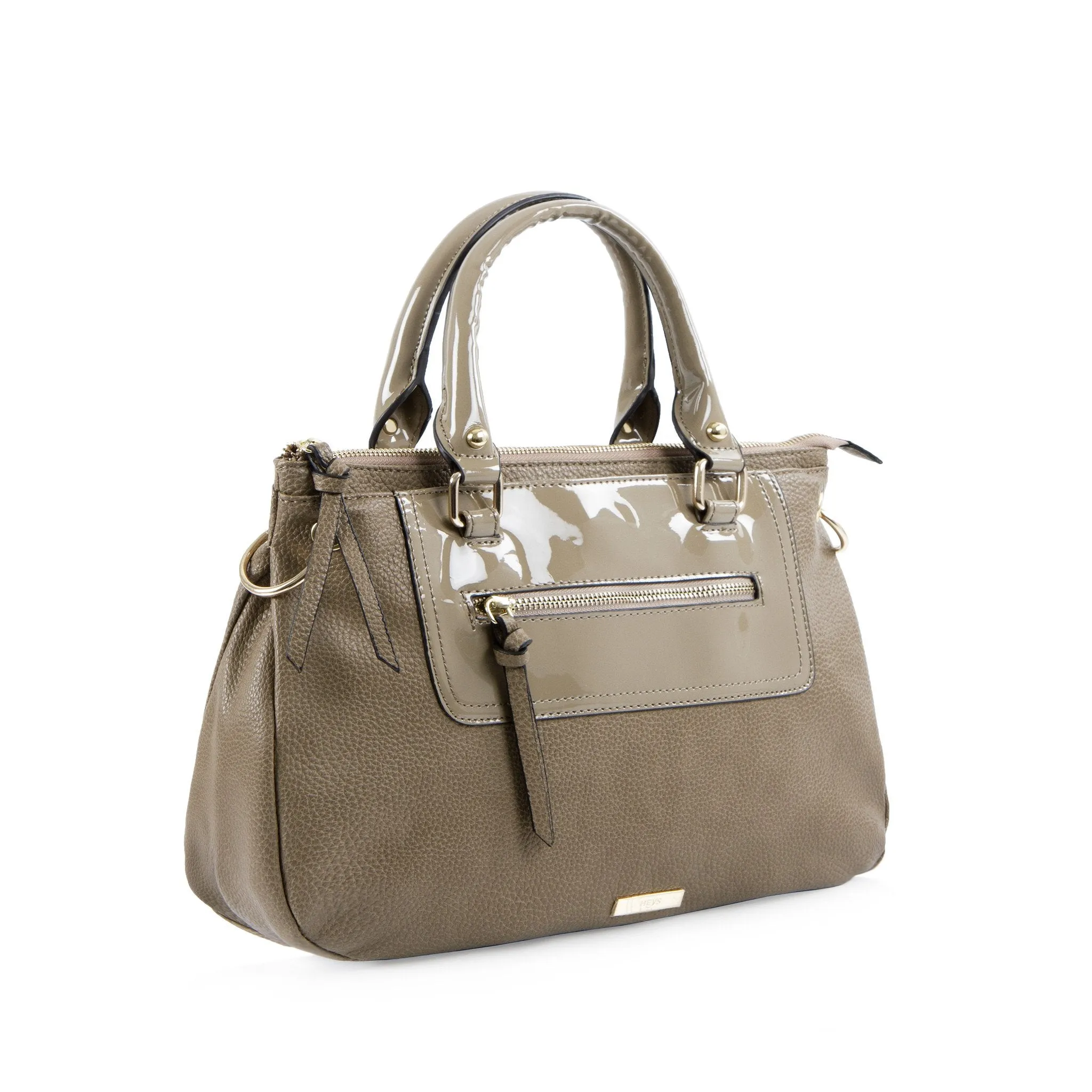 Bliss Satchel with Front Zip - Taupe