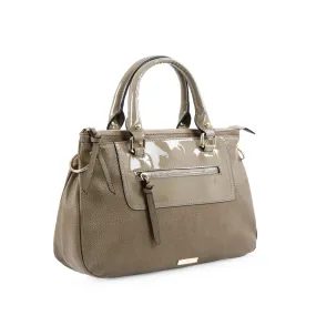 Bliss Satchel with Front Zip - Taupe