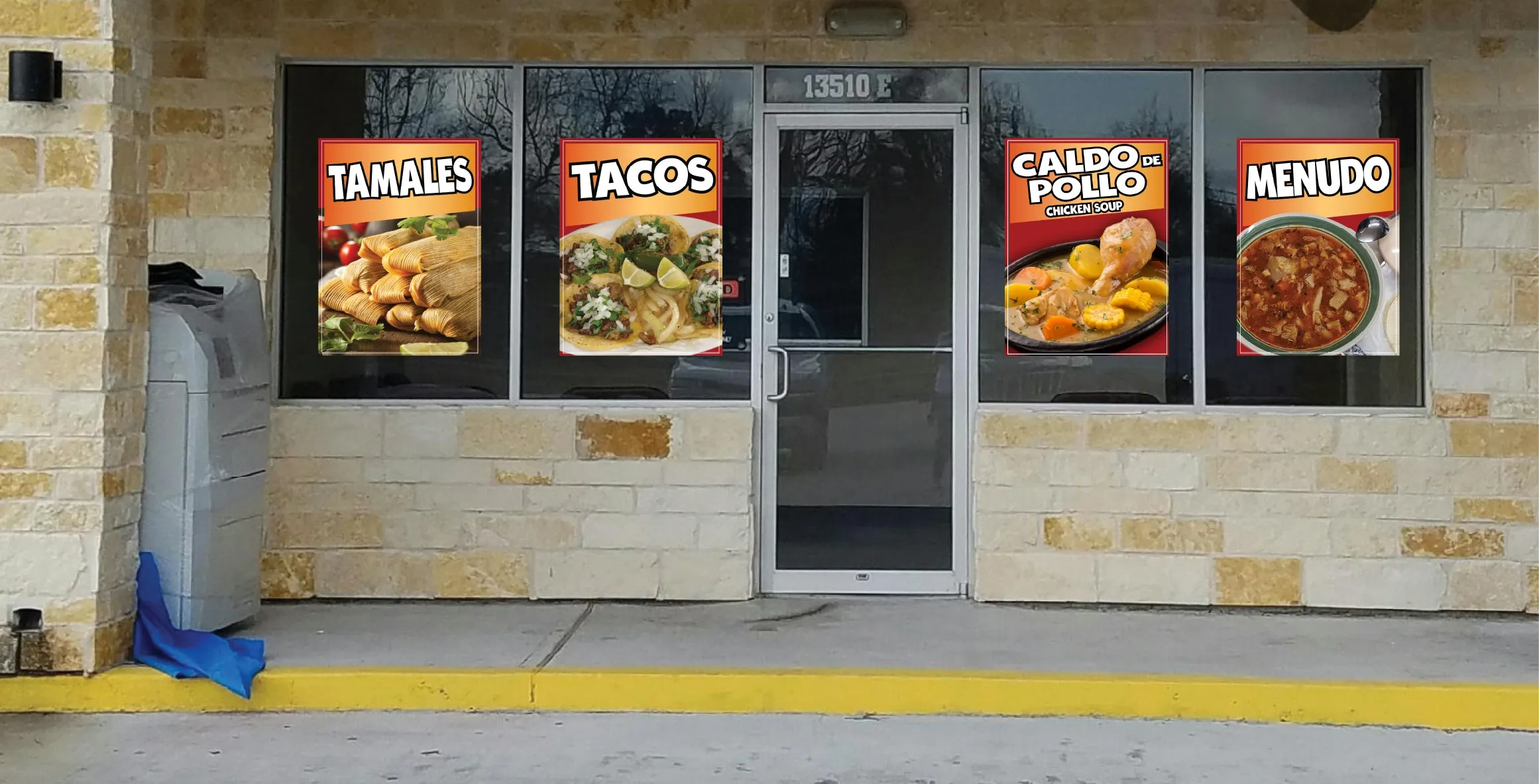Caldo de Pollo Sticker Window Decal Truck Concession Vinyl Restaurant Wall poster Sticker Food Decal Mini Chicken Soup Signs