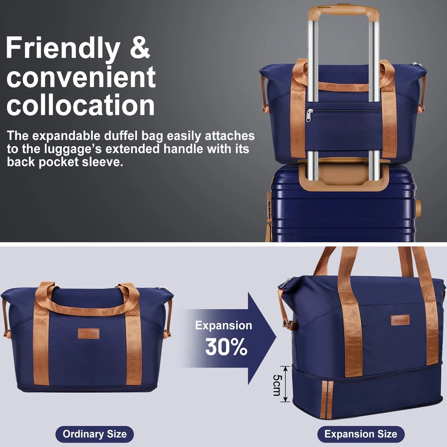 Carry On Luggage, 20 inch Expandable Suitcase Set Luggage Sets with TSA Lock and Double Spinner Wheels, Blue