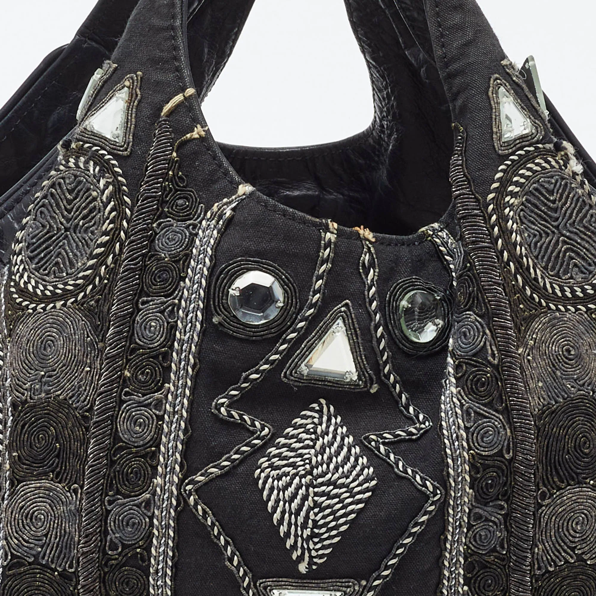 Chloe  Leather Embellished Ring Handle Hobo