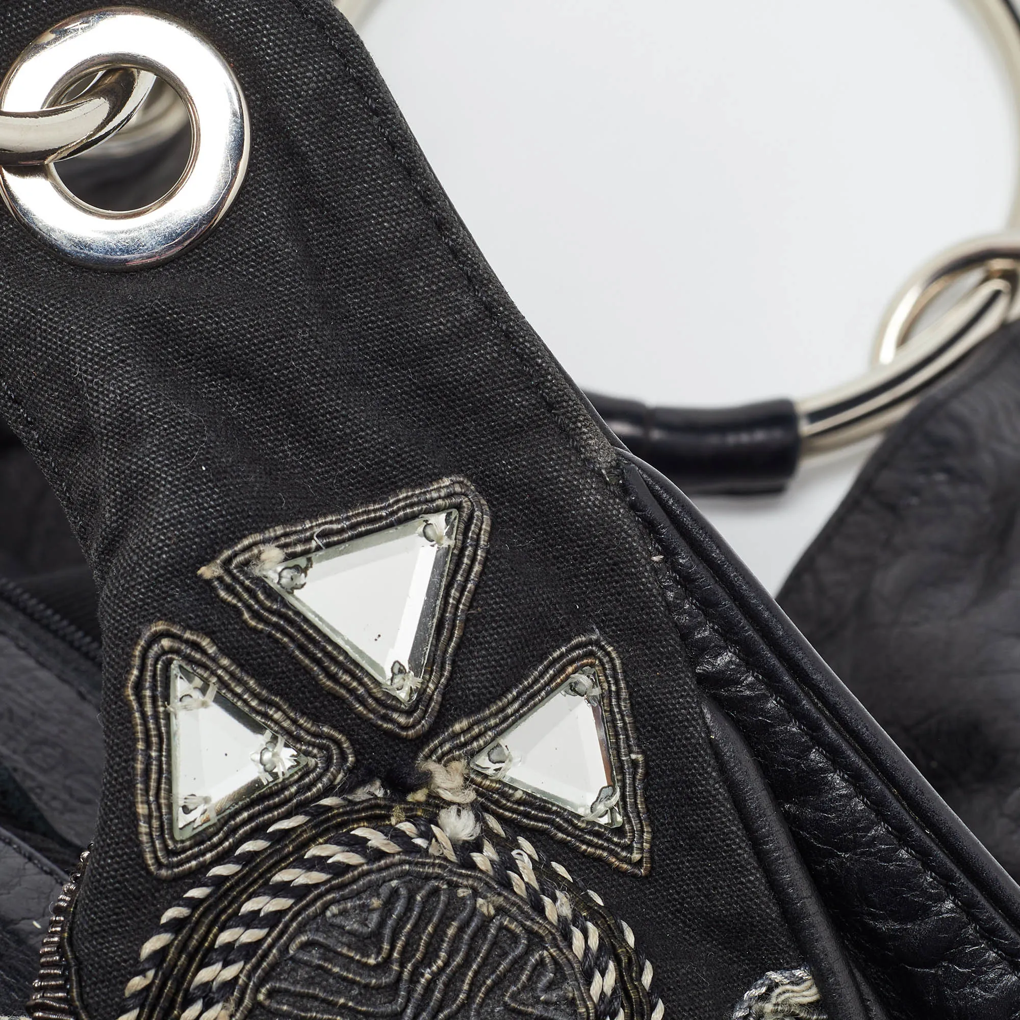 Chloe  Leather Embellished Ring Handle Hobo