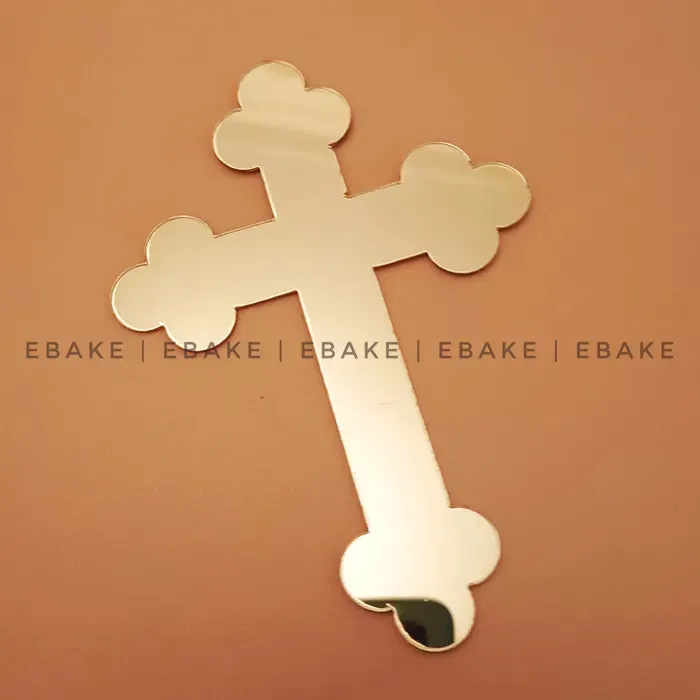 Cross Cake Topper for Baptism, First Holy Communion (Single Piece)