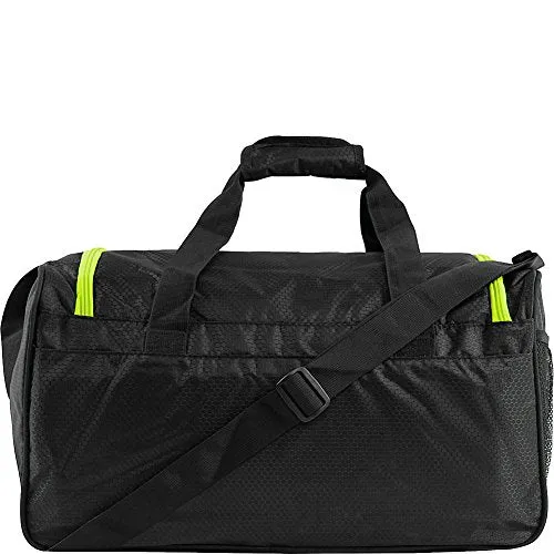 Fila Lasers Small Sports Duffel Gym Bag, Black/Neon Lime, One Size