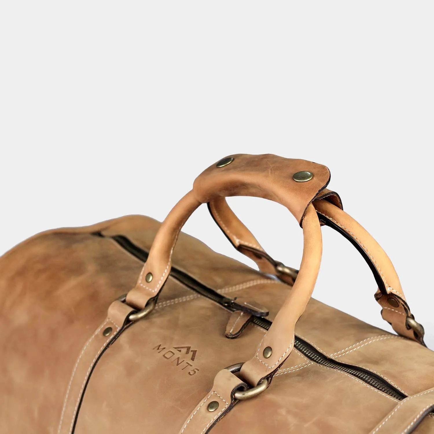 Gokina Tan Leather Duffle Bag