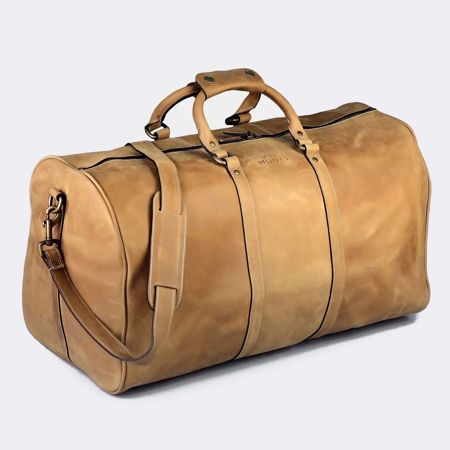 Gokina Tan Leather Duffle Bag