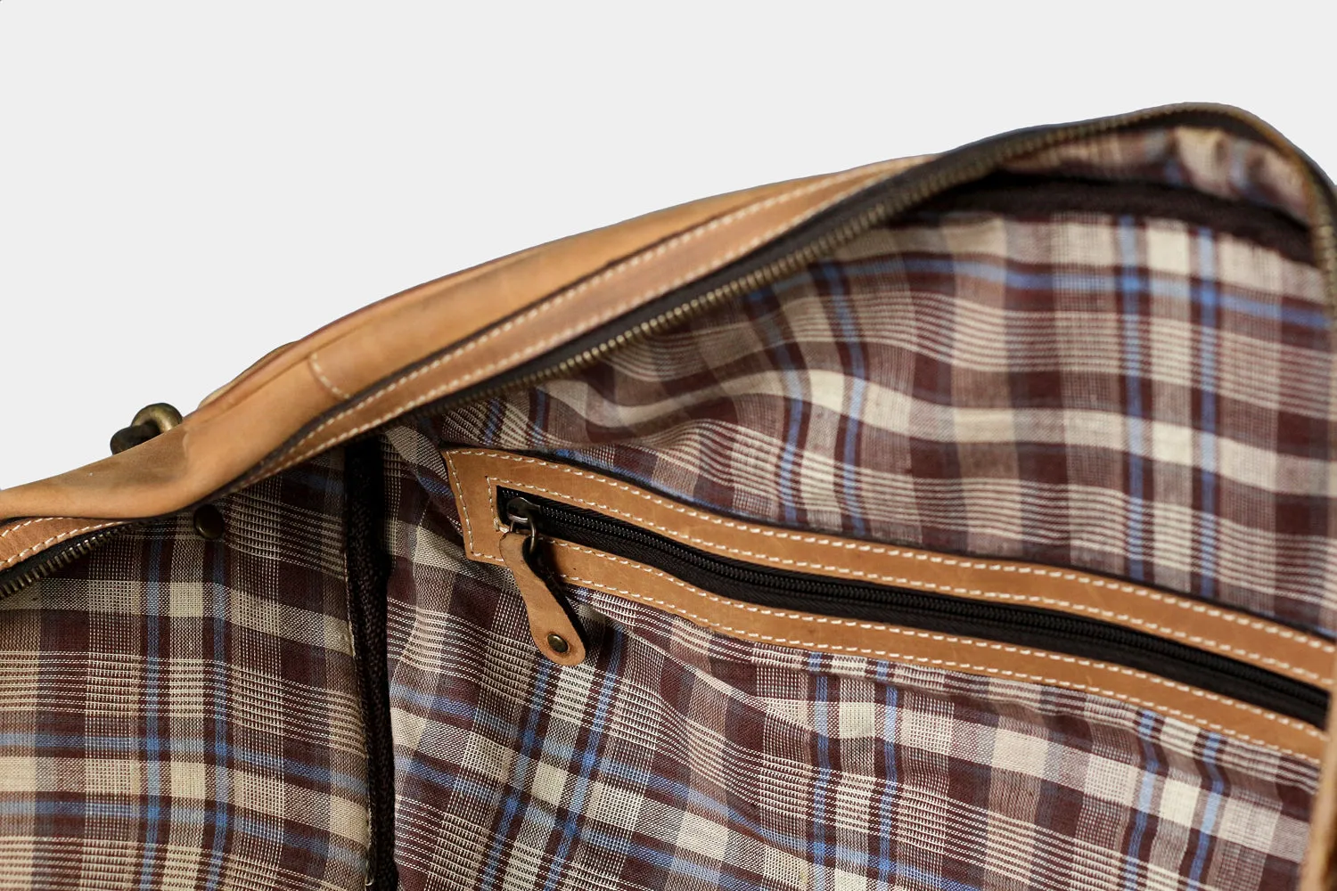 Gokina Tan Leather Duffle Bag