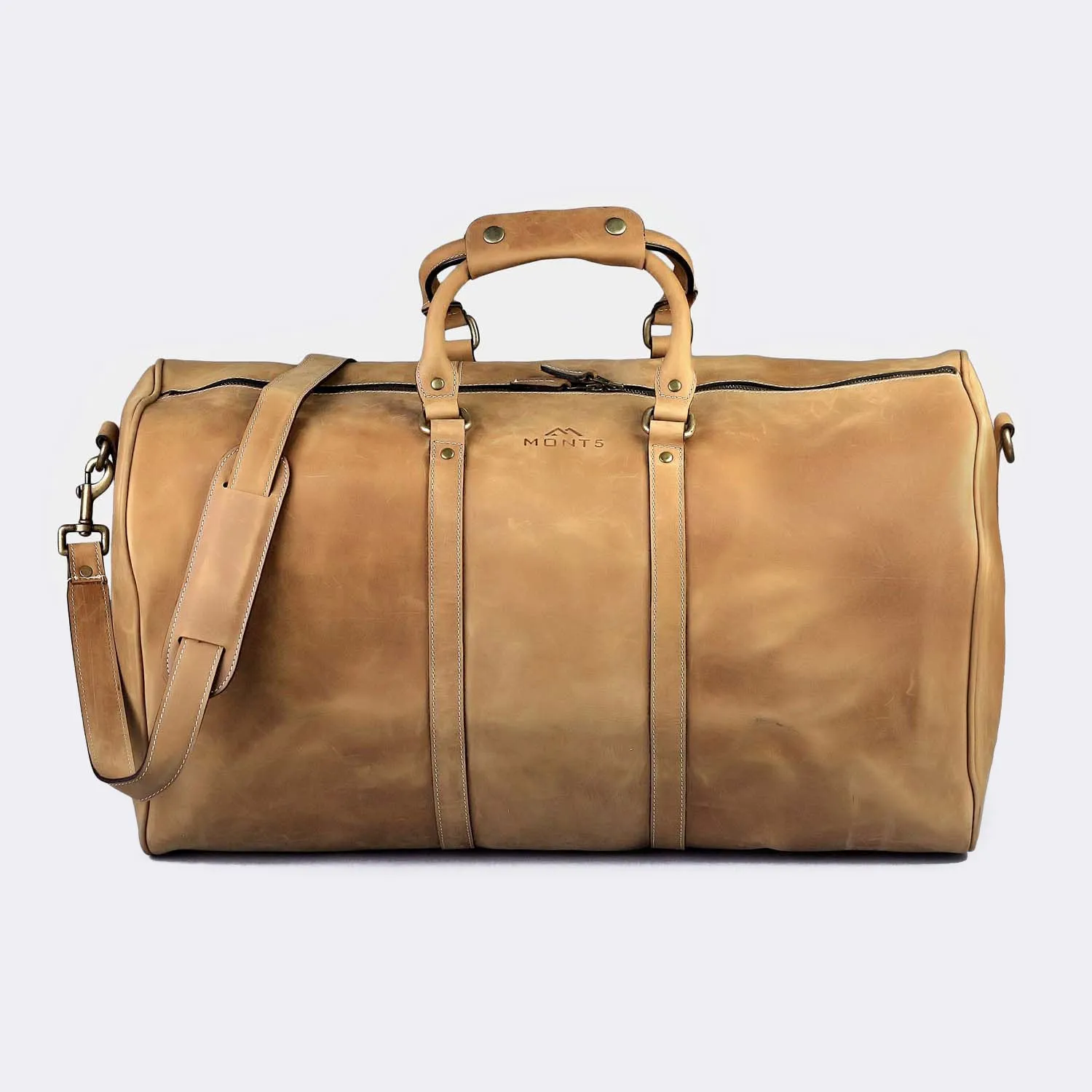 Gokina Tan Leather Duffle Bag