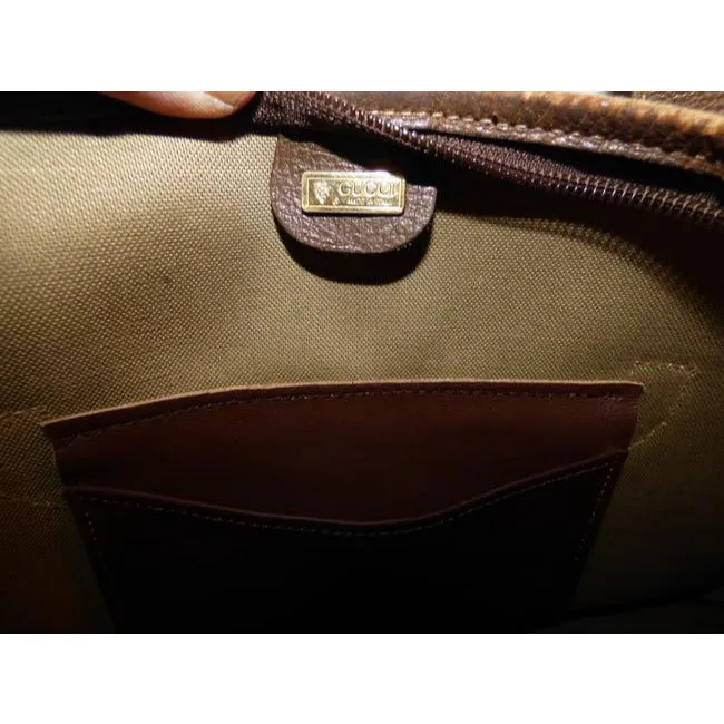 Gucci Gg Supreme Bag Canvasleather Brown Guccissima Print Coated Canvasleather Tote