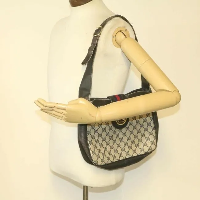 Gucci Ophidia Top Handle Bag Xl W Printleather Sherry Stripe And Gold G Navy Guccissimaredblue Leath