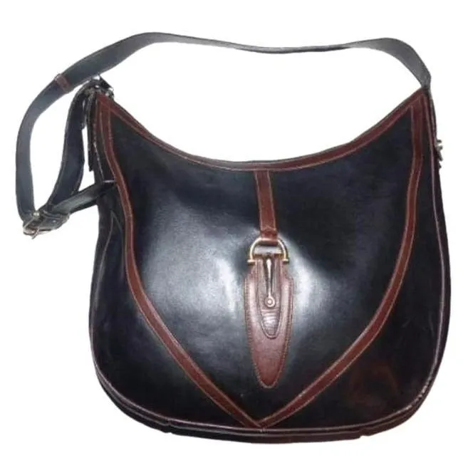 Gucci RARE black leather Jackie hobo with brown & horse bit accents