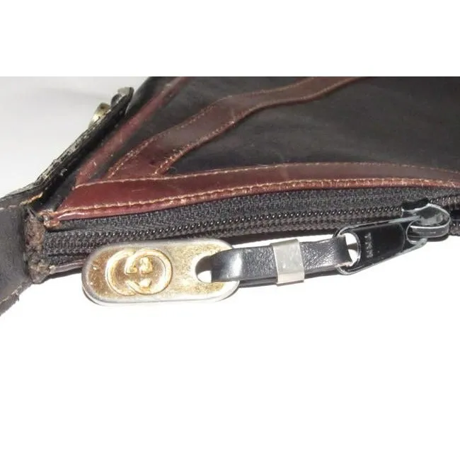Gucci RARE black leather Jackie hobo with brown & horse bit accents