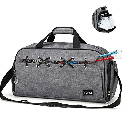 Gym Duffel Bag Sports Travel Tote Bag Overnight for Men and Women with Shoe Compartment, Wet
