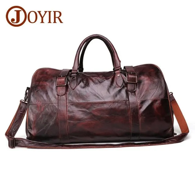 Joyir Men'S Travel Bag Genuine Leather Men Duffel Bag Luggage Big Capacity Suitcase Tote Bag