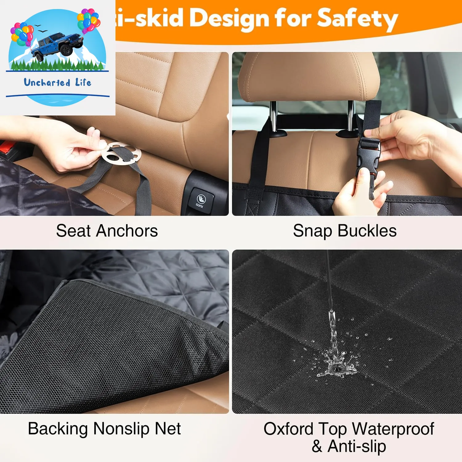 Kytely Dog Car Seat Cover: Waterproof, Anti-Slip, & Hammock Style