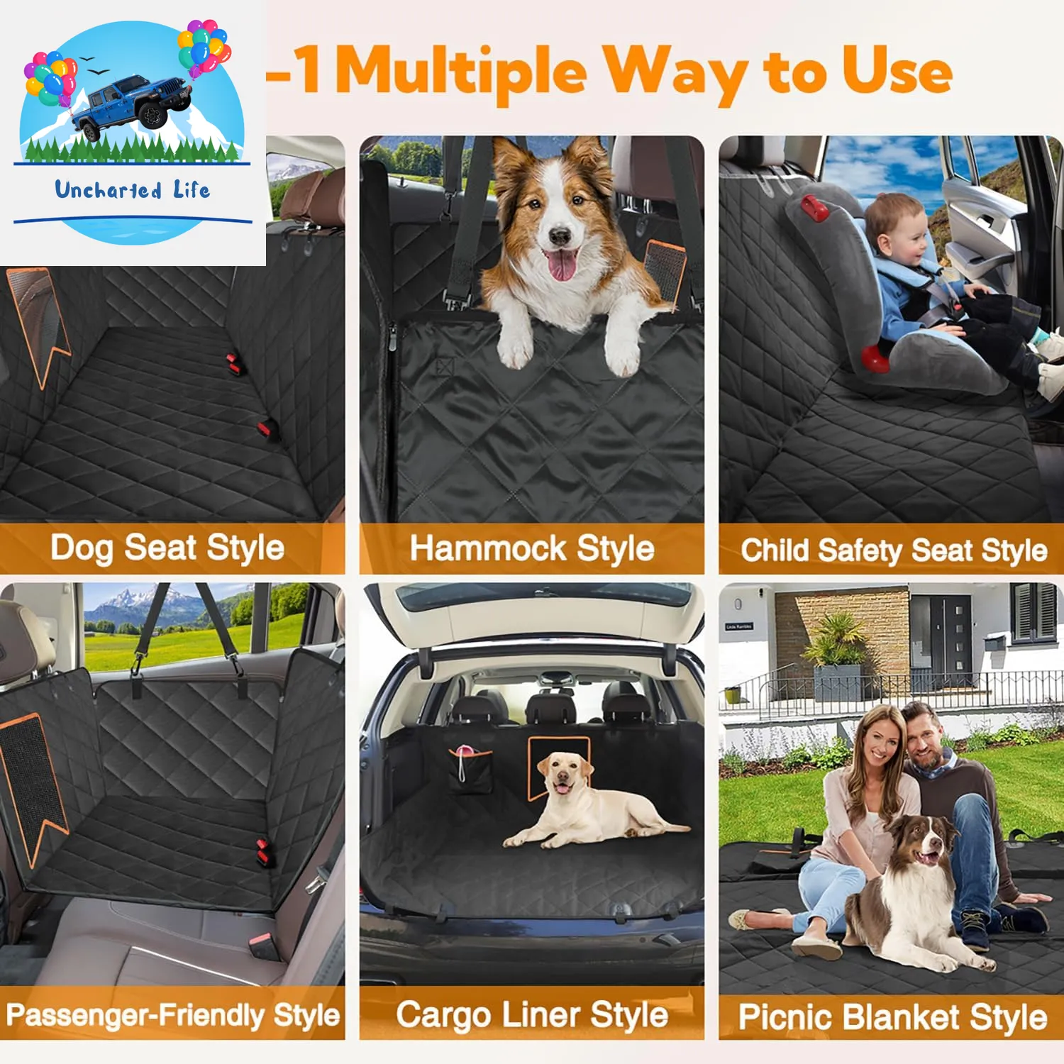 Kytely Dog Car Seat Cover: Waterproof, Anti-Slip, & Hammock Style