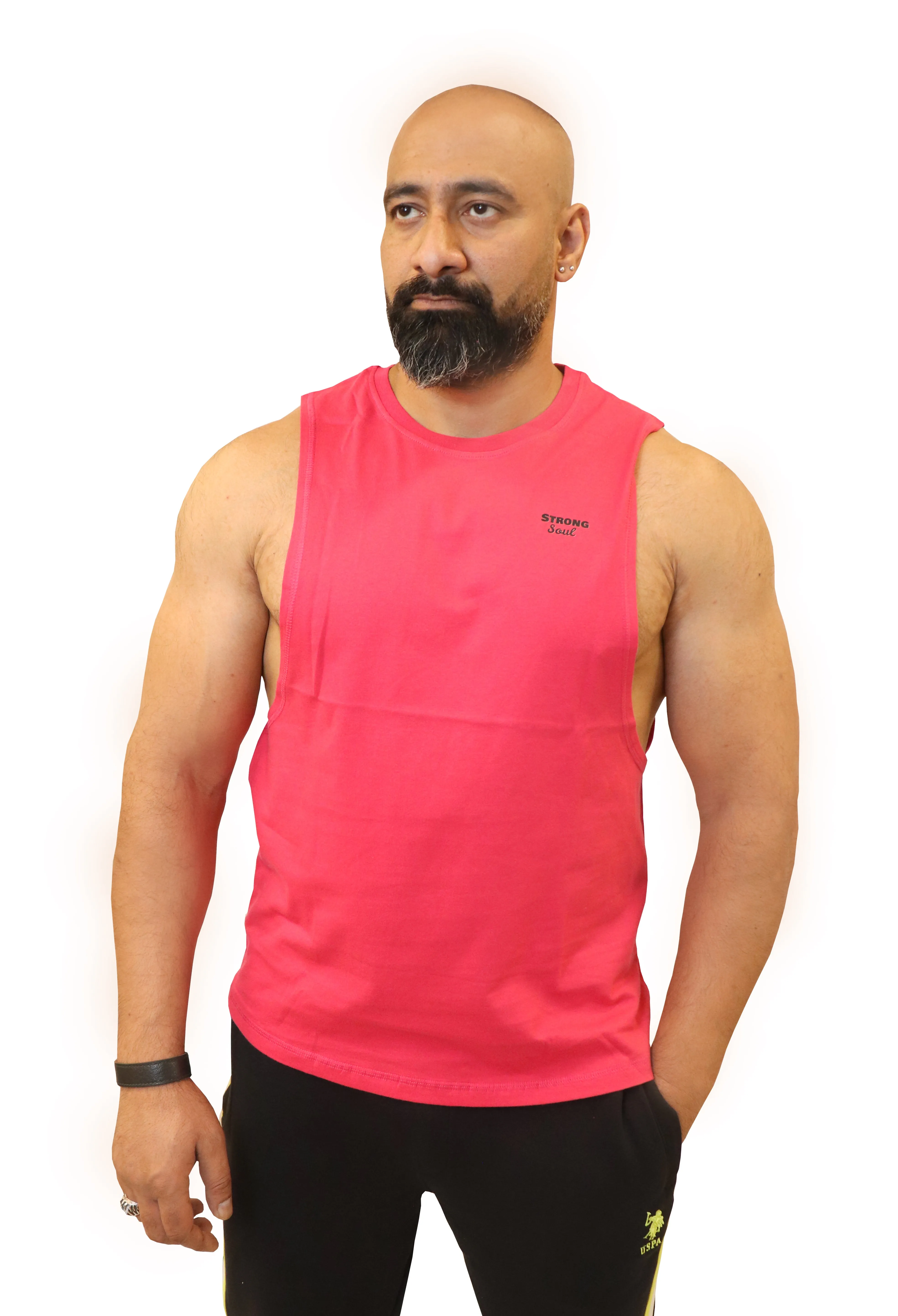 MuscleDaddy Power Tank - Drop Arm - Deep Pink