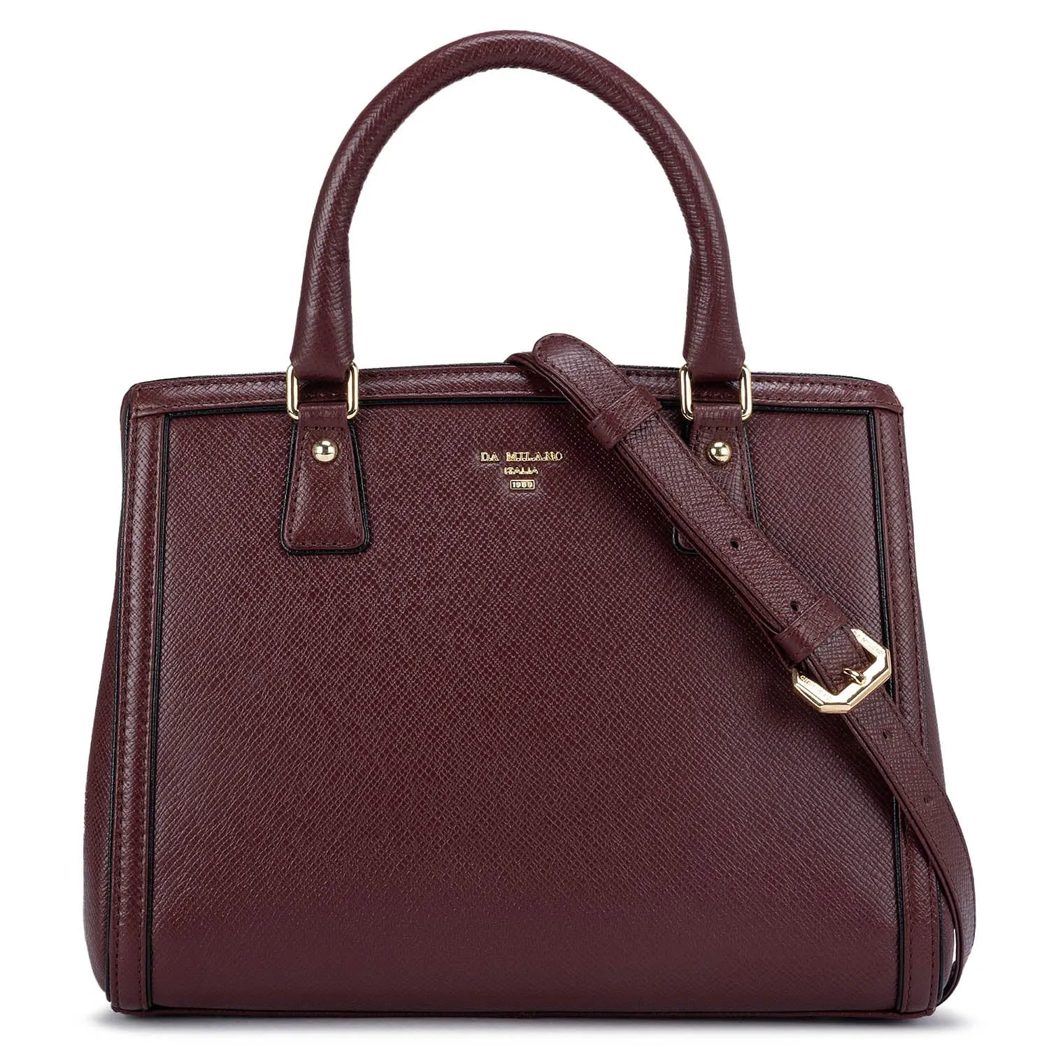 Small Franzy Leather Satchel  - Blood Stone