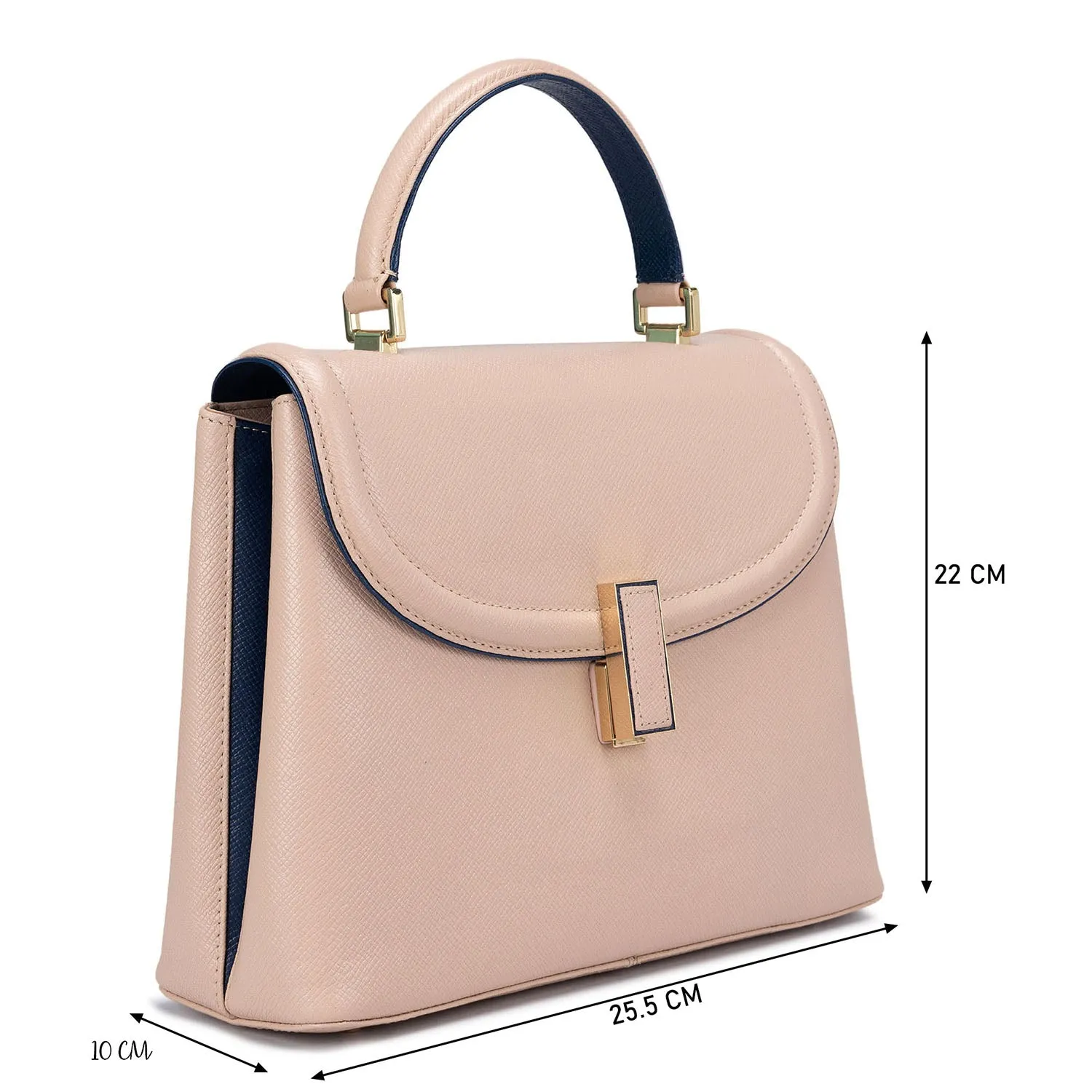 Small Franzy Leather Satchel  - Powder Pink
