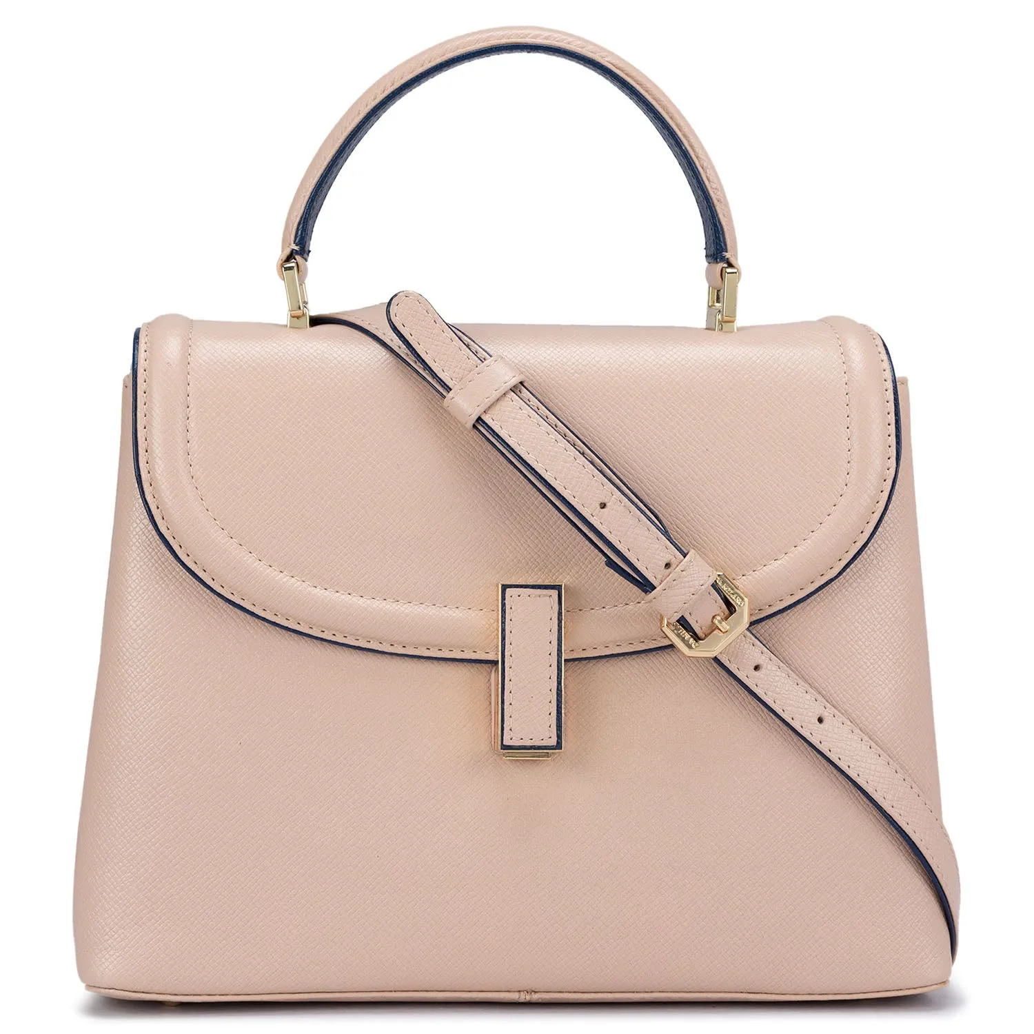 Small Franzy Leather Satchel  - Powder Pink
