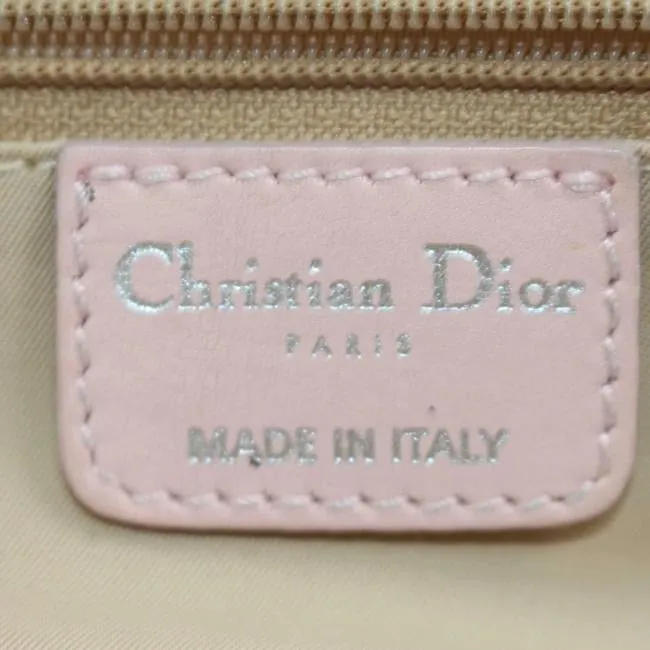 SOLD - Dior Pink Trotter Style Logo Print Canvas And Pink Leather Satchel