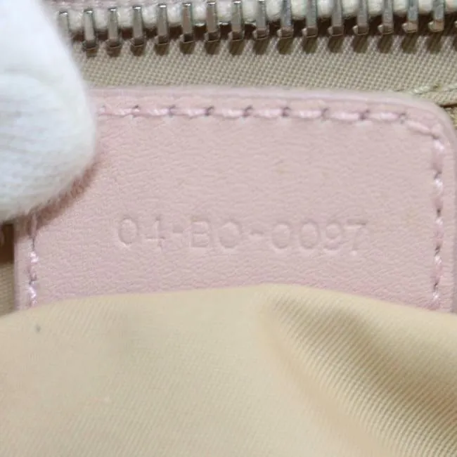 SOLD - Dior Pink Trotter Style Logo Print Canvas And Pink Leather Satchel