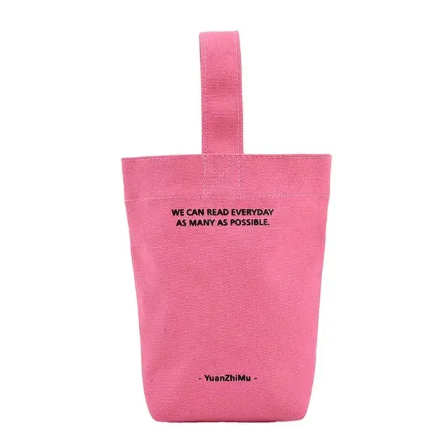 UAKISS  -  Fashion Streetwear Simple Women's Handbags Vintage Casual Letter Design Mini Top-Handle Bags All Match Shopping Canvas Clutches