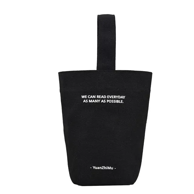 UAKISS  -  Fashion Streetwear Simple Women's Handbags Vintage Casual Letter Design Mini Top-Handle Bags All Match Shopping Canvas Clutches