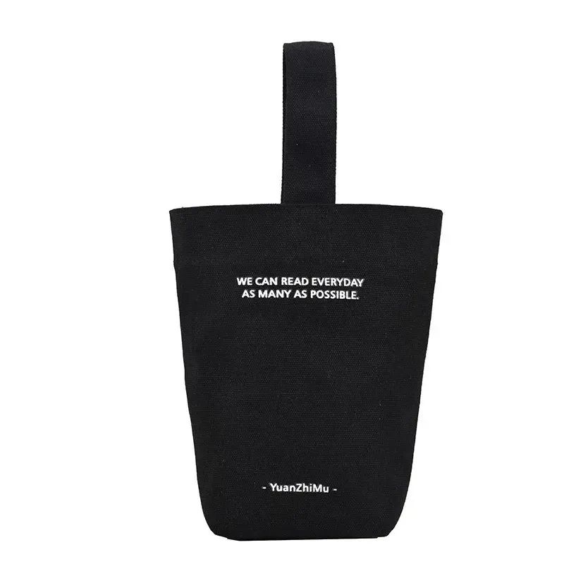 UAKISS  -  Fashion Streetwear Simple Women's Handbags Vintage Casual Letter Design Mini Top-Handle Bags All Match Shopping Canvas Clutches