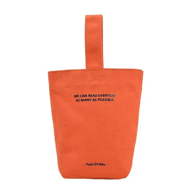 UAKISS  -  Fashion Streetwear Simple Women's Handbags Vintage Casual Letter Design Mini Top-Handle Bags All Match Shopping Canvas Clutches