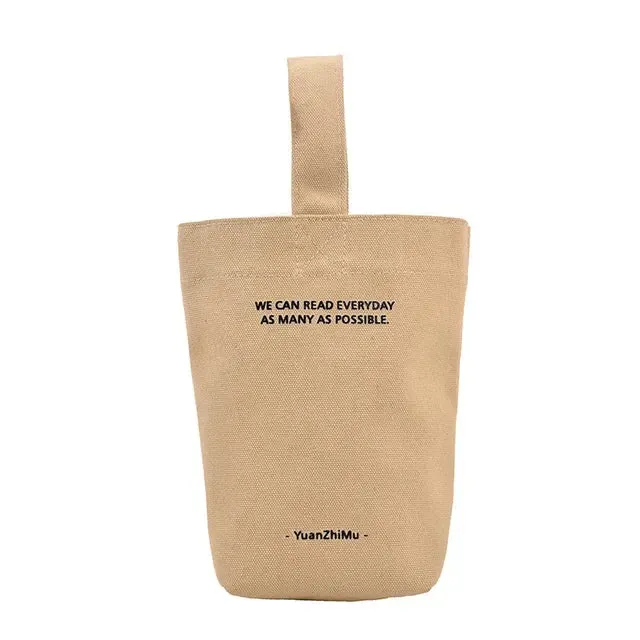 UAKISS  -  Fashion Streetwear Simple Women's Handbags Vintage Casual Letter Design Mini Top-Handle Bags All Match Shopping Canvas Clutches