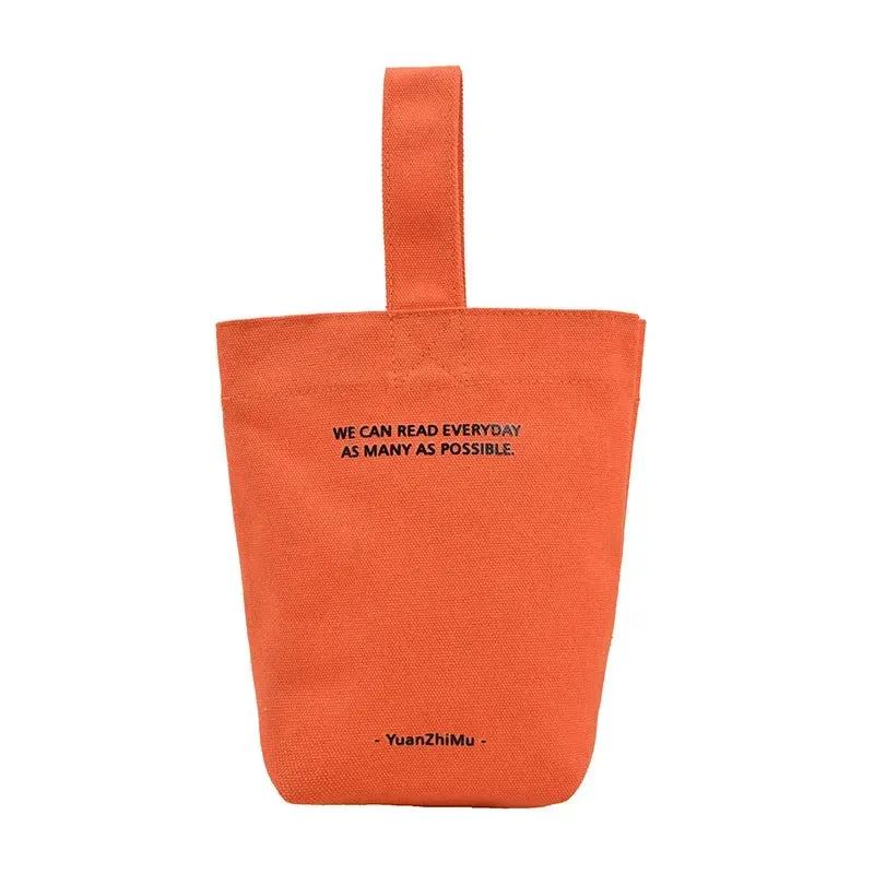 UAKISS  -  Fashion Streetwear Simple Women's Handbags Vintage Casual Letter Design Mini Top-Handle Bags All Match Shopping Canvas Clutches