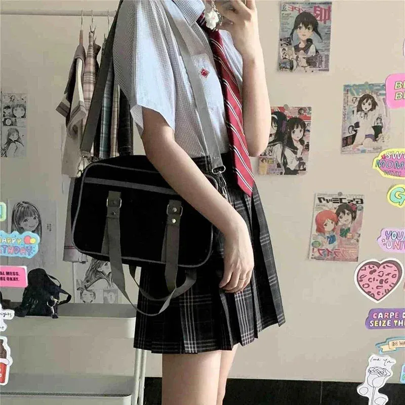 Uakiss Harajuku Women's Bag Trend Fashion Japanese Style JK Uniform Crossbody Shoulder Bags Casual Daily Students Bolso Mujer