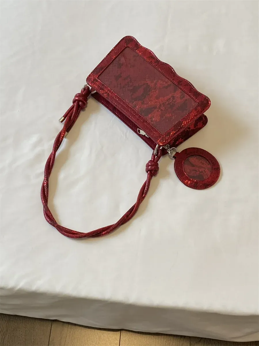 Uakiss Luxury Design Y2k Aesthetic Fashion Ita Bag Vintage Women Transparent Underarm Bags Office Lady All Match Ins Shoulder Handbags