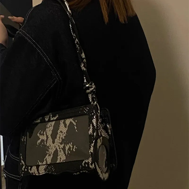 Uakiss Luxury Design Y2k Aesthetic Fashion Ita Bag Vintage Women Transparent Underarm Bags Office Lady All Match Ins Shoulder Handbags