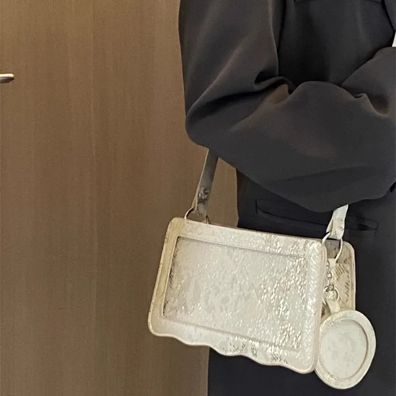 Uakiss Luxury Design Y2k Aesthetic Fashion Ita Bag Vintage Women Transparent Underarm Bags Office Lady All Match Ins Shoulder Handbags
