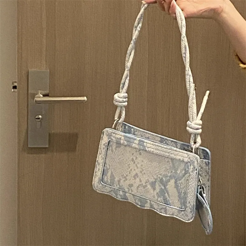 Uakiss Luxury Design Y2k Aesthetic Fashion Ita Bag Vintage Women Transparent Underarm Bags Office Lady All Match Ins Shoulder Handbags