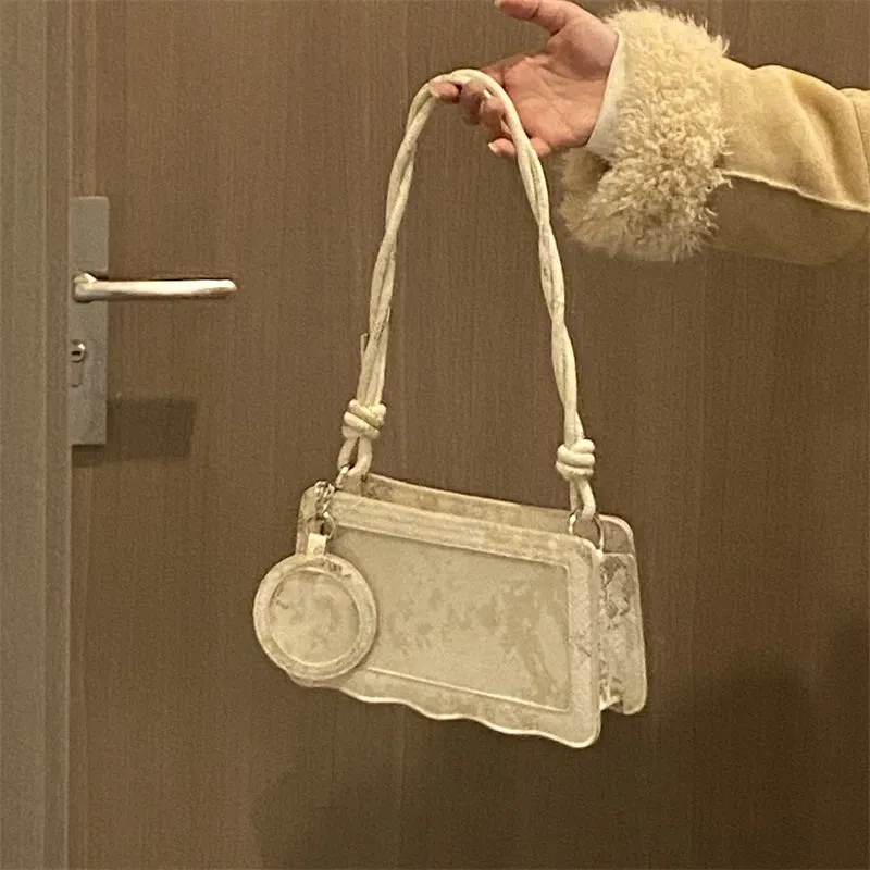 Uakiss Luxury Design Y2k Aesthetic Fashion Ita Bag Vintage Women Transparent Underarm Bags Office Lady All Match Ins Shoulder Handbags