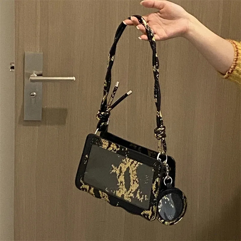 Uakiss Luxury Design Y2k Aesthetic Fashion Ita Bag Vintage Women Transparent Underarm Bags Office Lady All Match Ins Shoulder Handbags