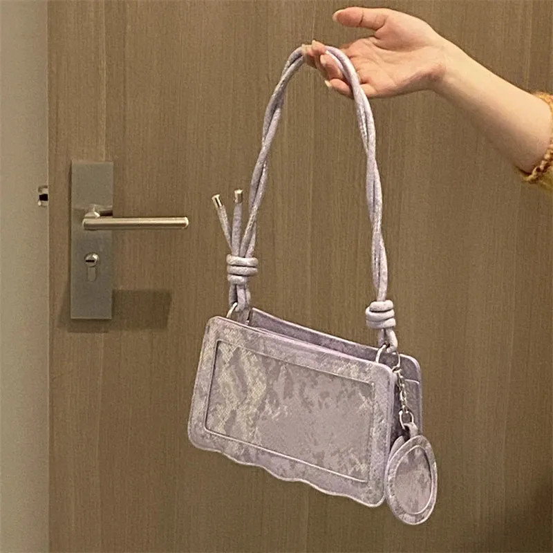 Uakiss Luxury Design Y2k Aesthetic Fashion Ita Bag Vintage Women Transparent Underarm Bags Office Lady All Match Ins Shoulder Handbags